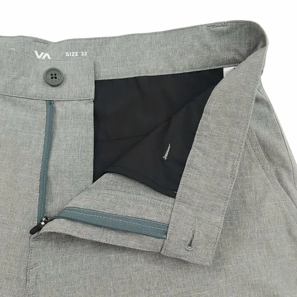 RVCA VA Hybrid Shorts Mens 32 Gray Stretch Lightweight Casual Beach Travel